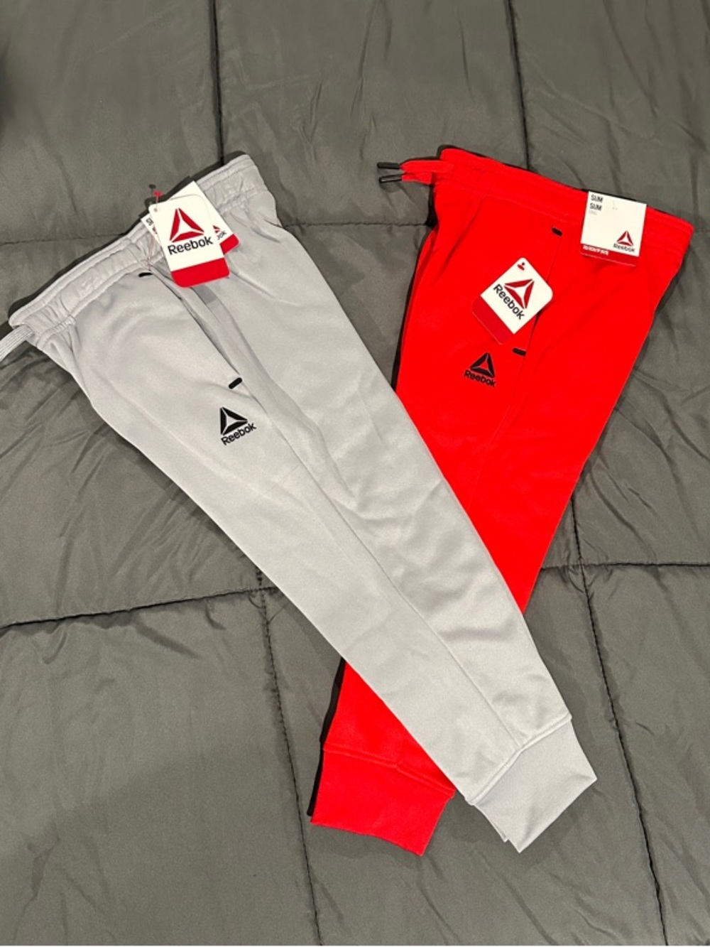 Reebok Kids Joggers in Bright Red and Light Gray